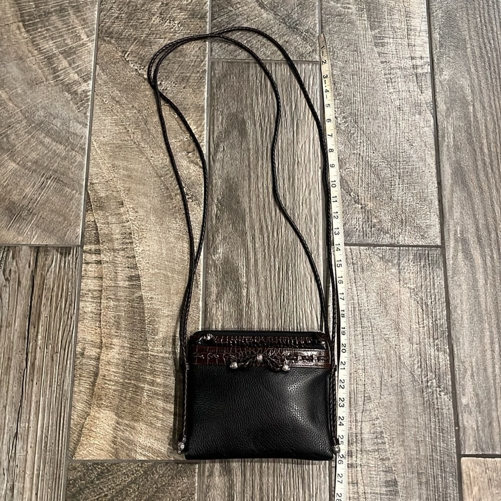 Brighton Black Crossbody Bag with Edgy Metal Studs 9”x 8”x 22”
